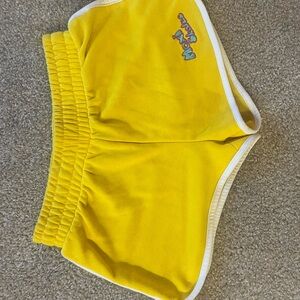 Forever 21 Yellow Athletic Shorts with Elastic Waistband